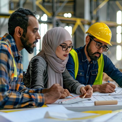 three-people-are-working-table-with-yellow-hard-hat
